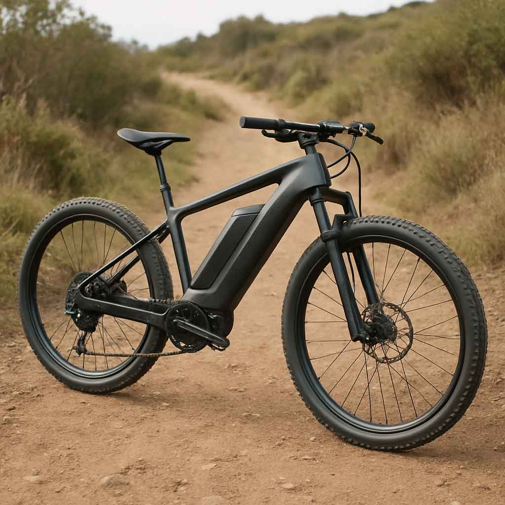 Carbon e-bike on a trail