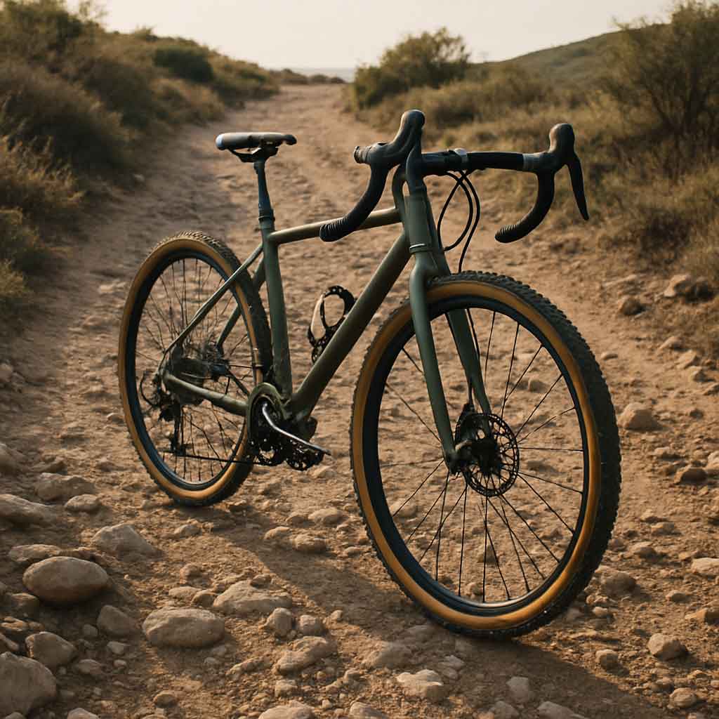 Gravel bike on a rugged trail