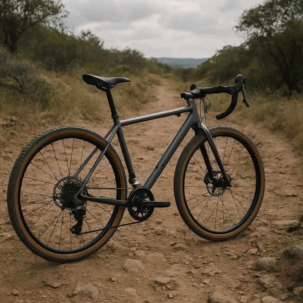 Gravel bike on a rugged trail