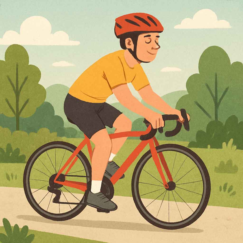 Cyclist enjoying a comfortable ride