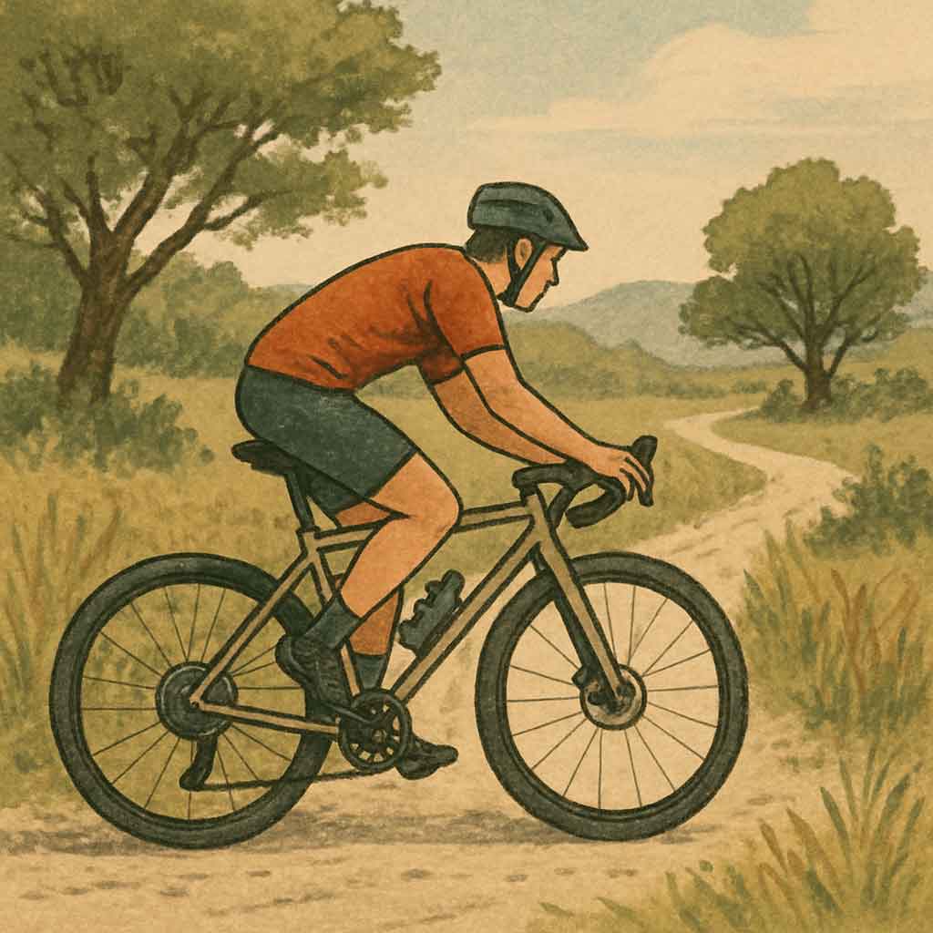 Flat bar gravel biking through nature