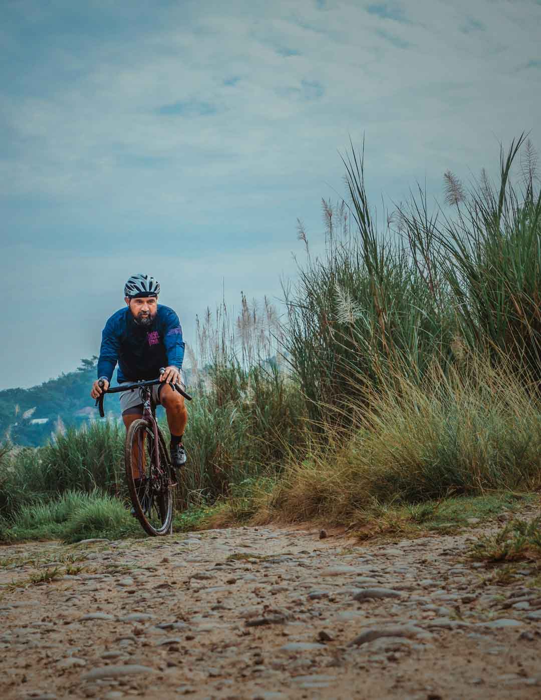 Cyclist on a gravel bike