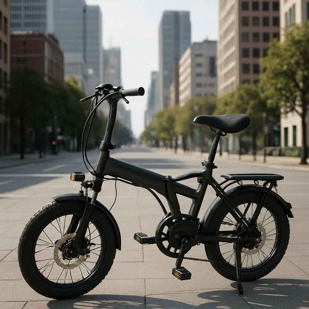 Foldable Electric Bike in Urban Setting