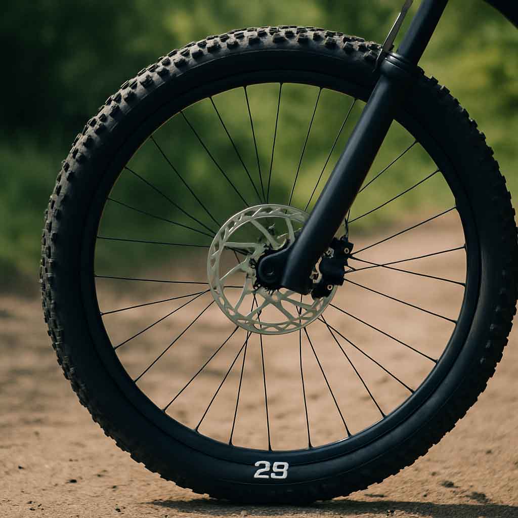 29 inch mountain bike wheel close-up