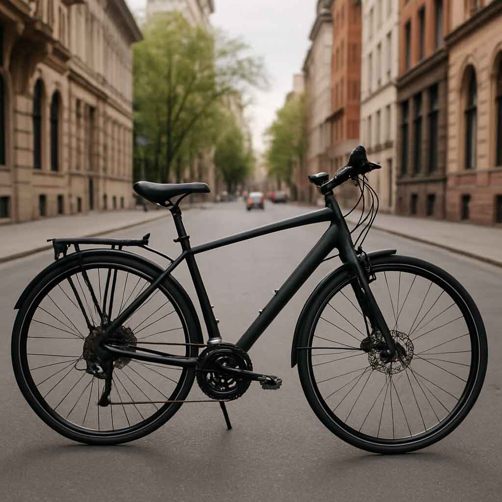 Hybrid bike on a city street