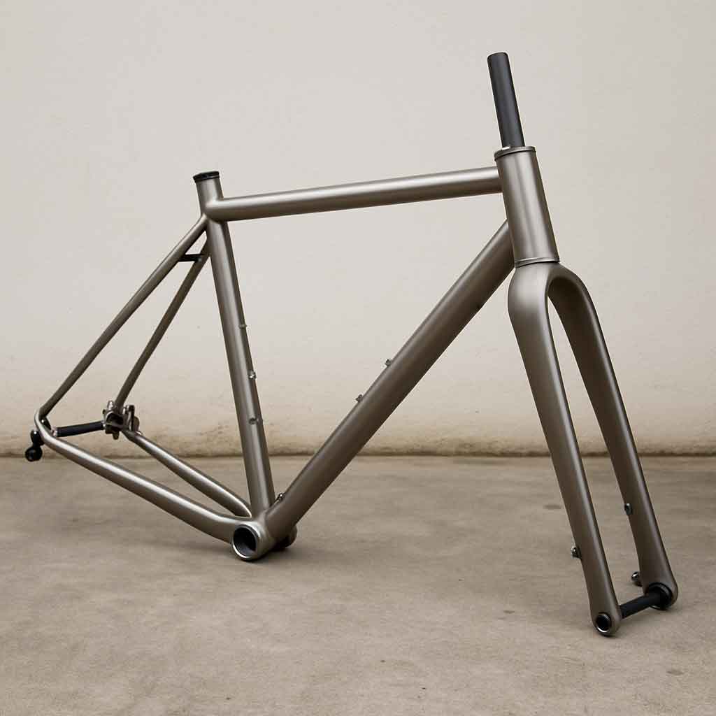 Custom titanium gravel bike frameset