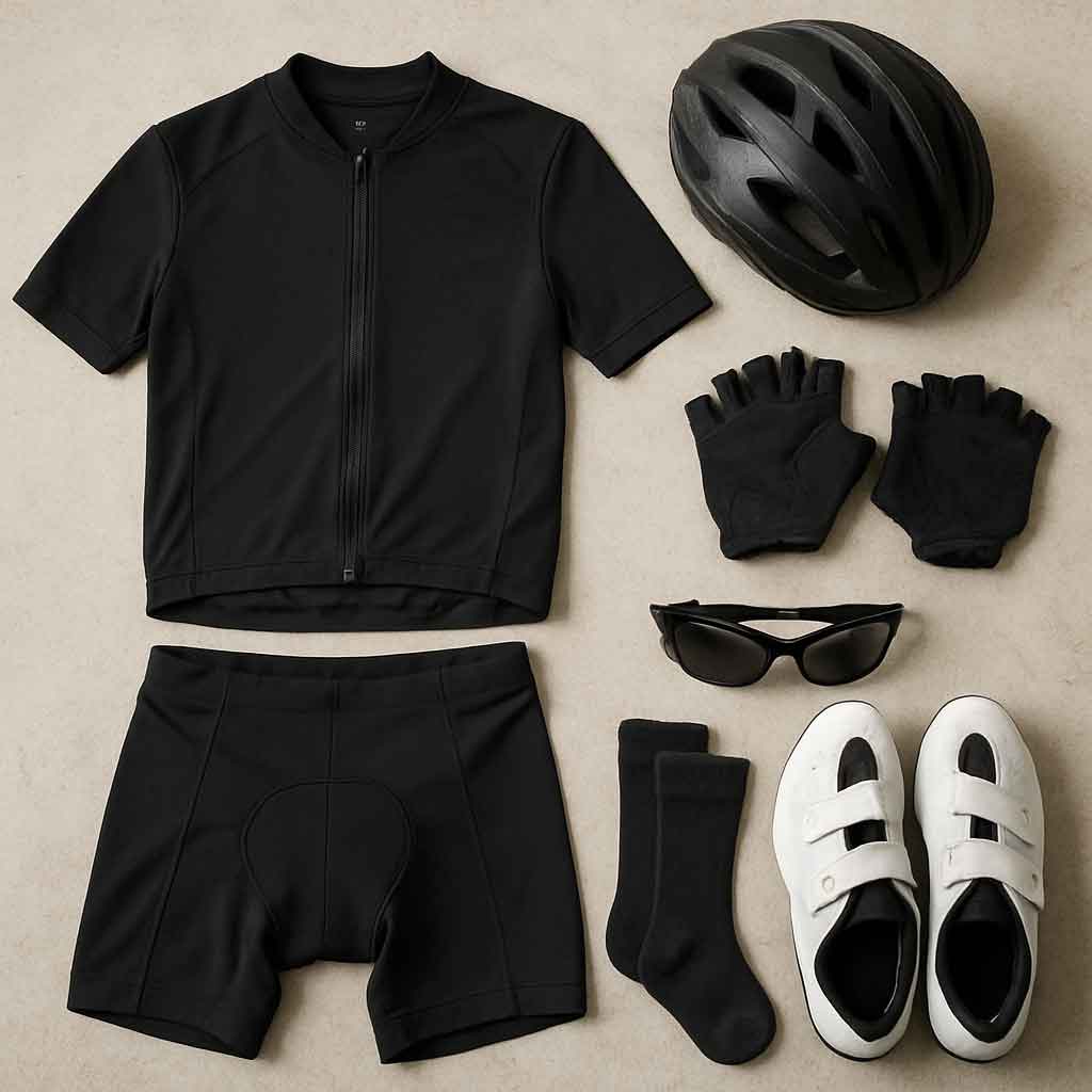 Cycling gear laid out