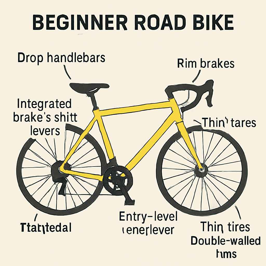 Beginner road bike features