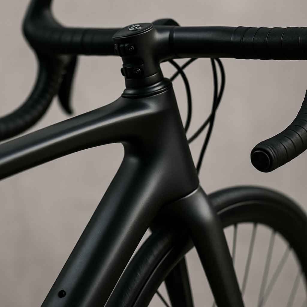 Close-up of a high-end bicycle frame
