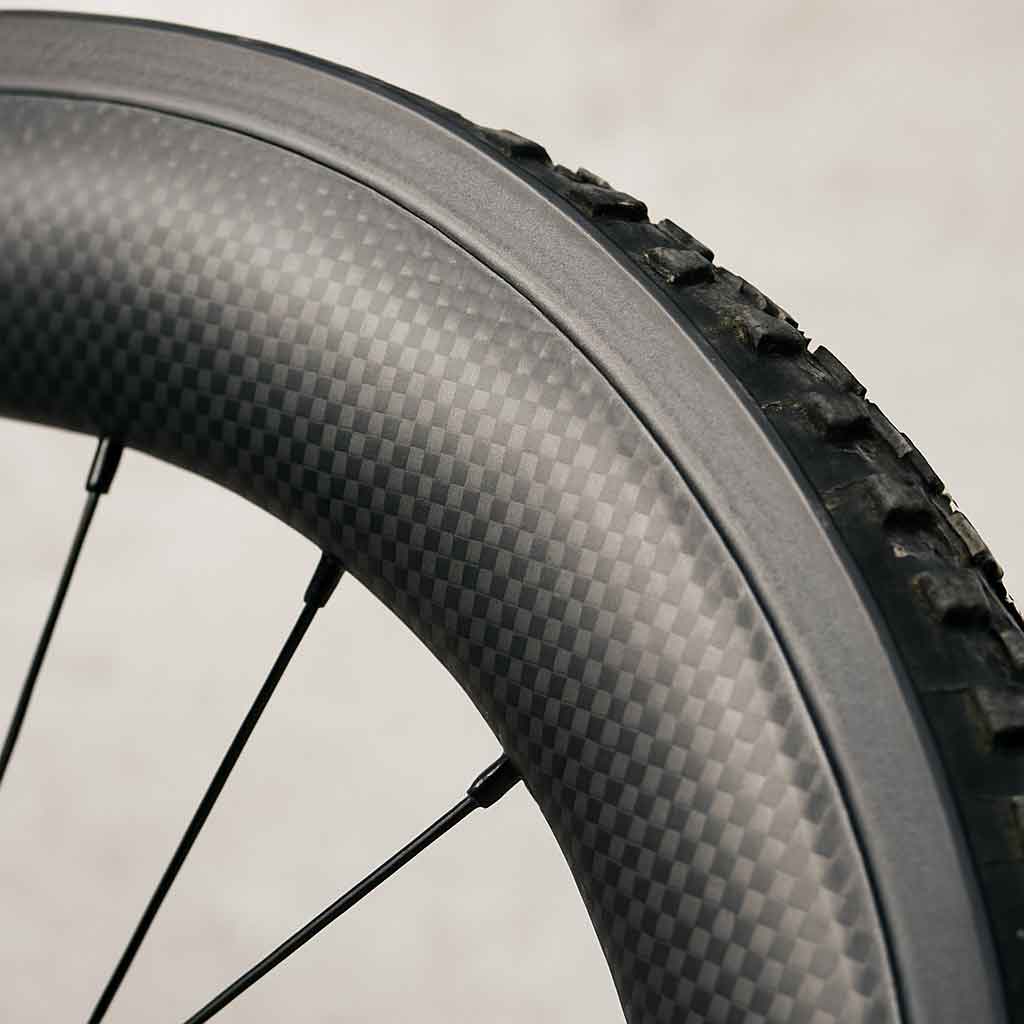 Close-up of a carbon gravel rim