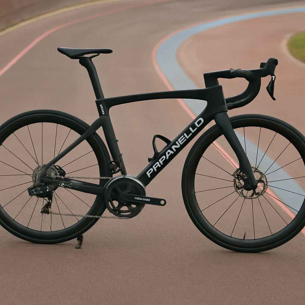 Pinarello Dogma F road bike on a race track