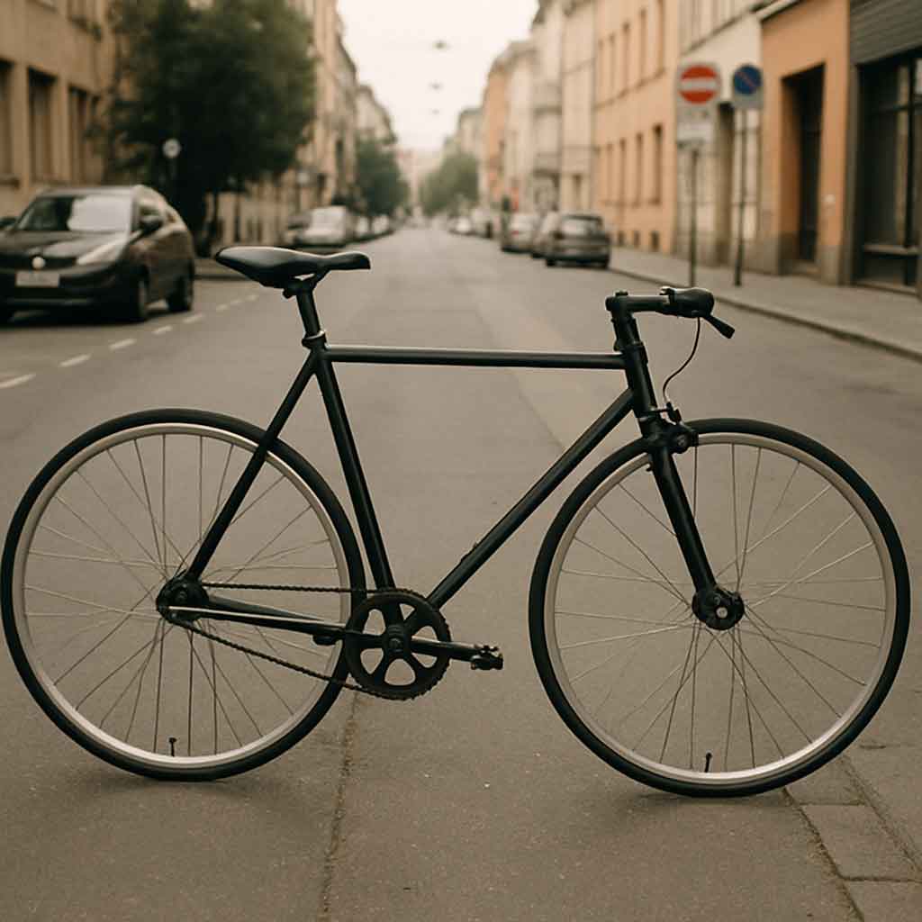 Fixed gear bike on city street