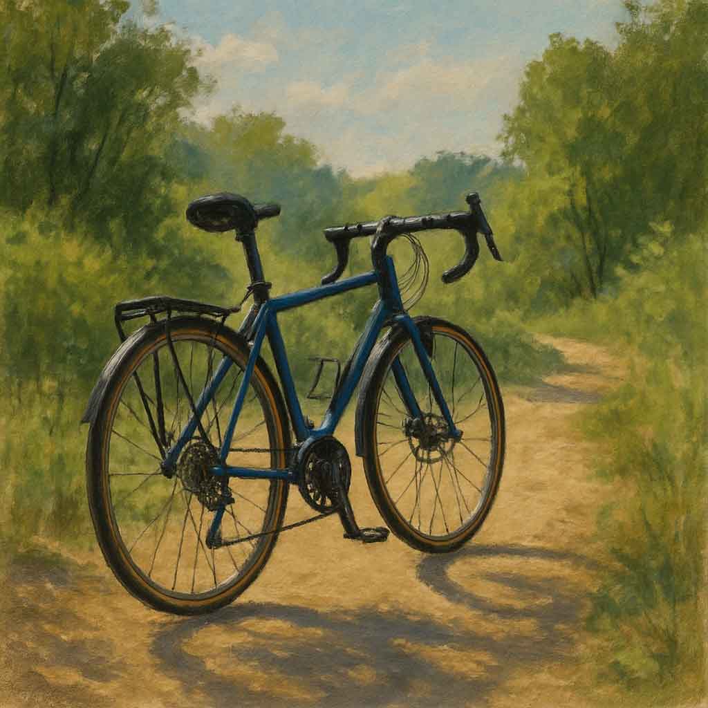 Traditional geared bicycle on a nature trail