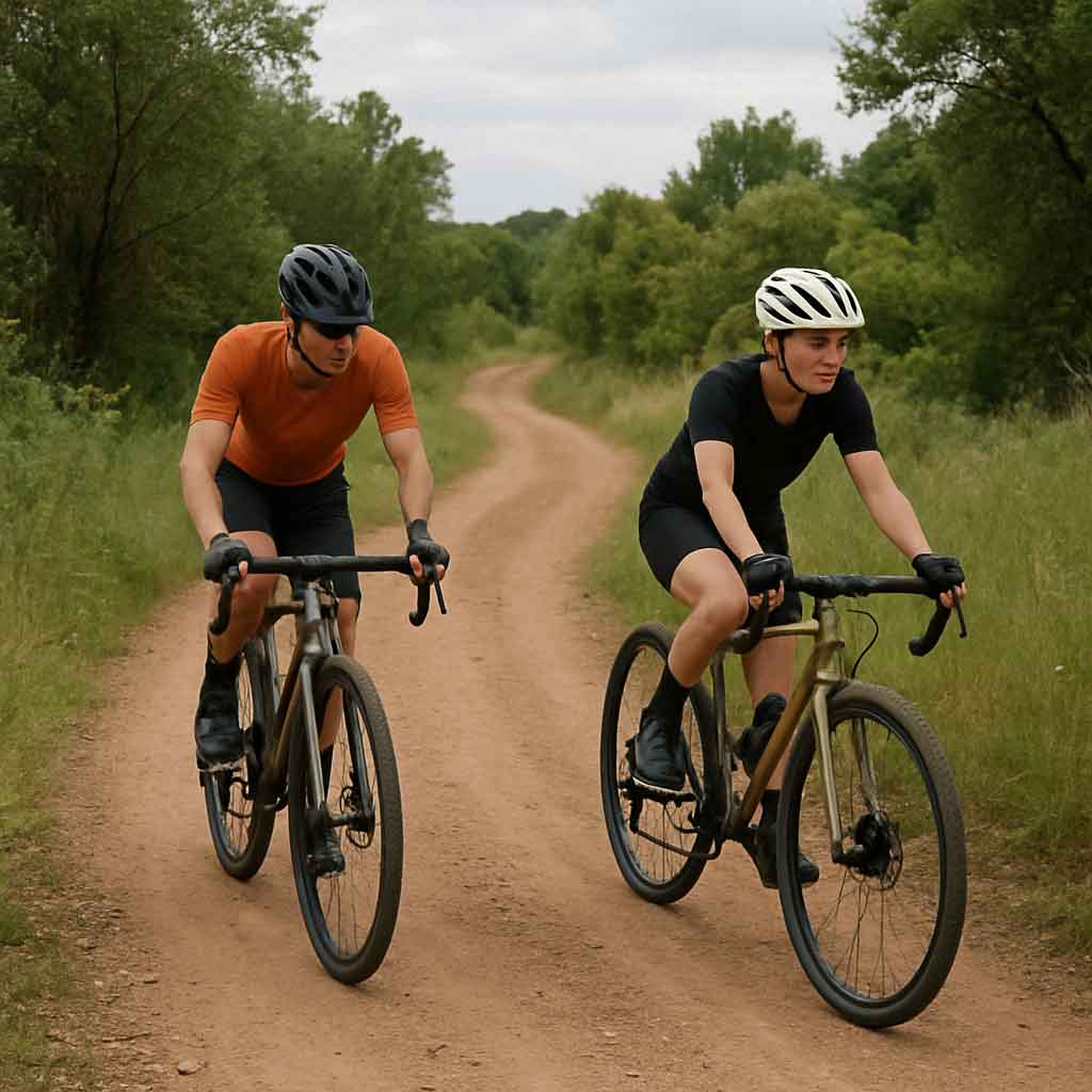 Gravel bikes on a trail