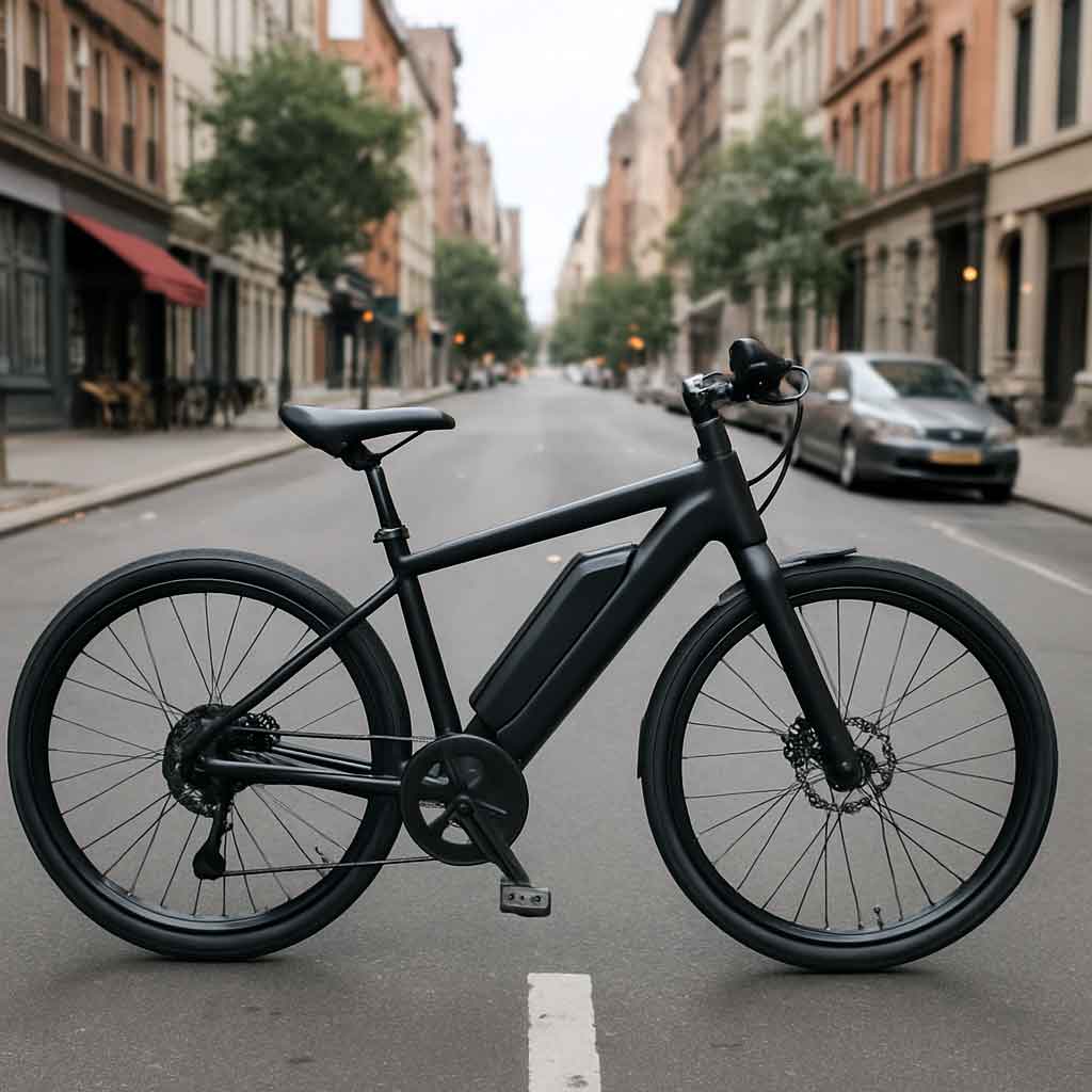 Lightweight electric bike on a city street