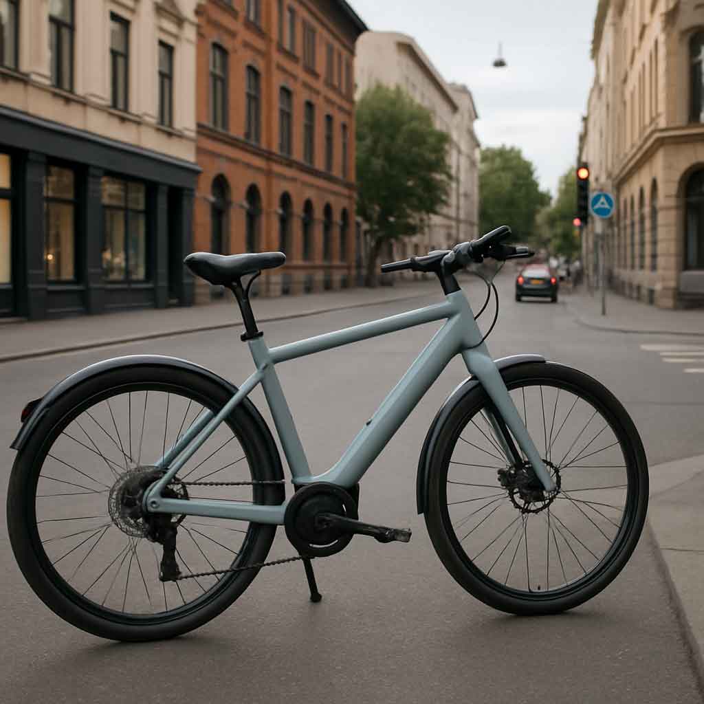 Lightweight electric bike on a city street