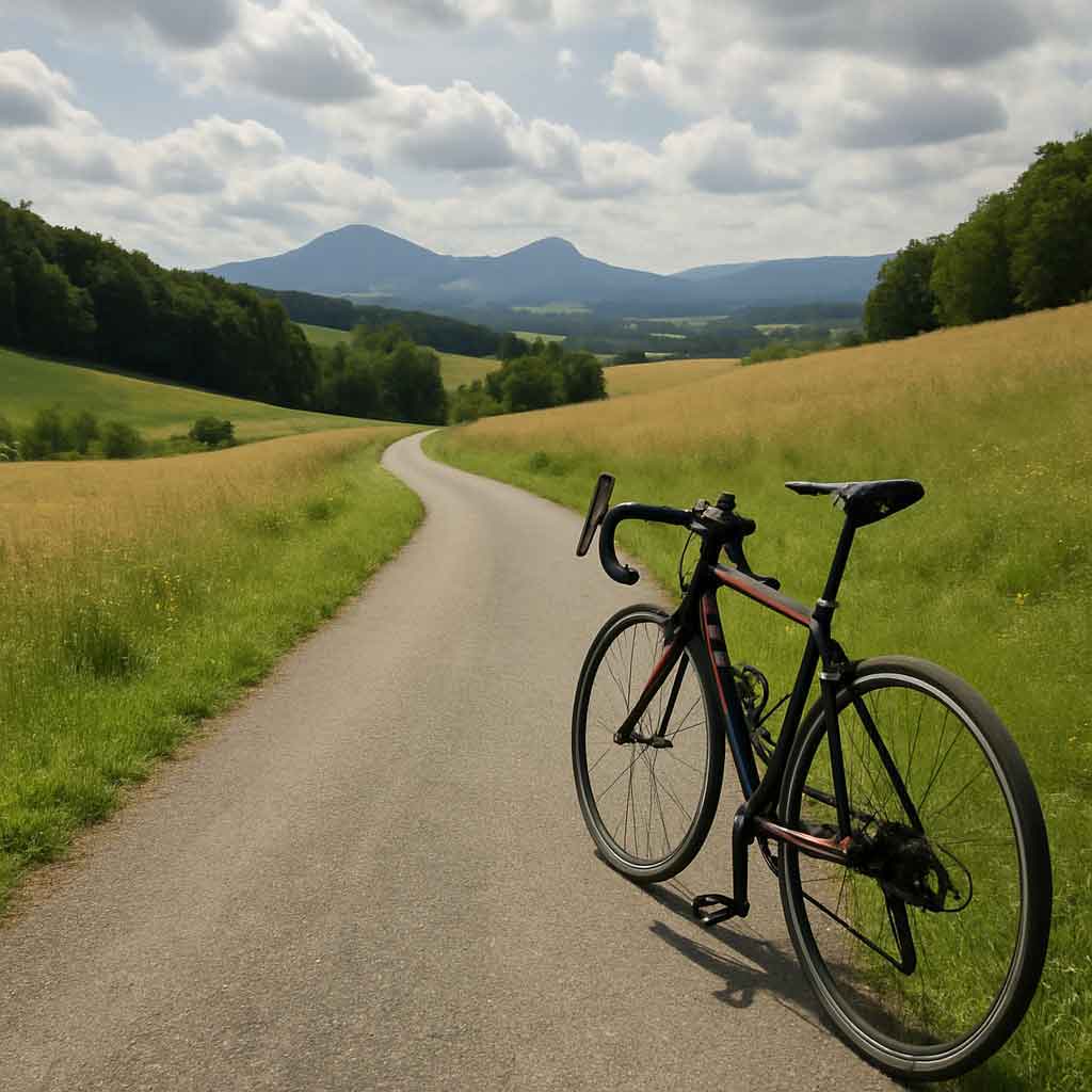 road bike on a scenic trail