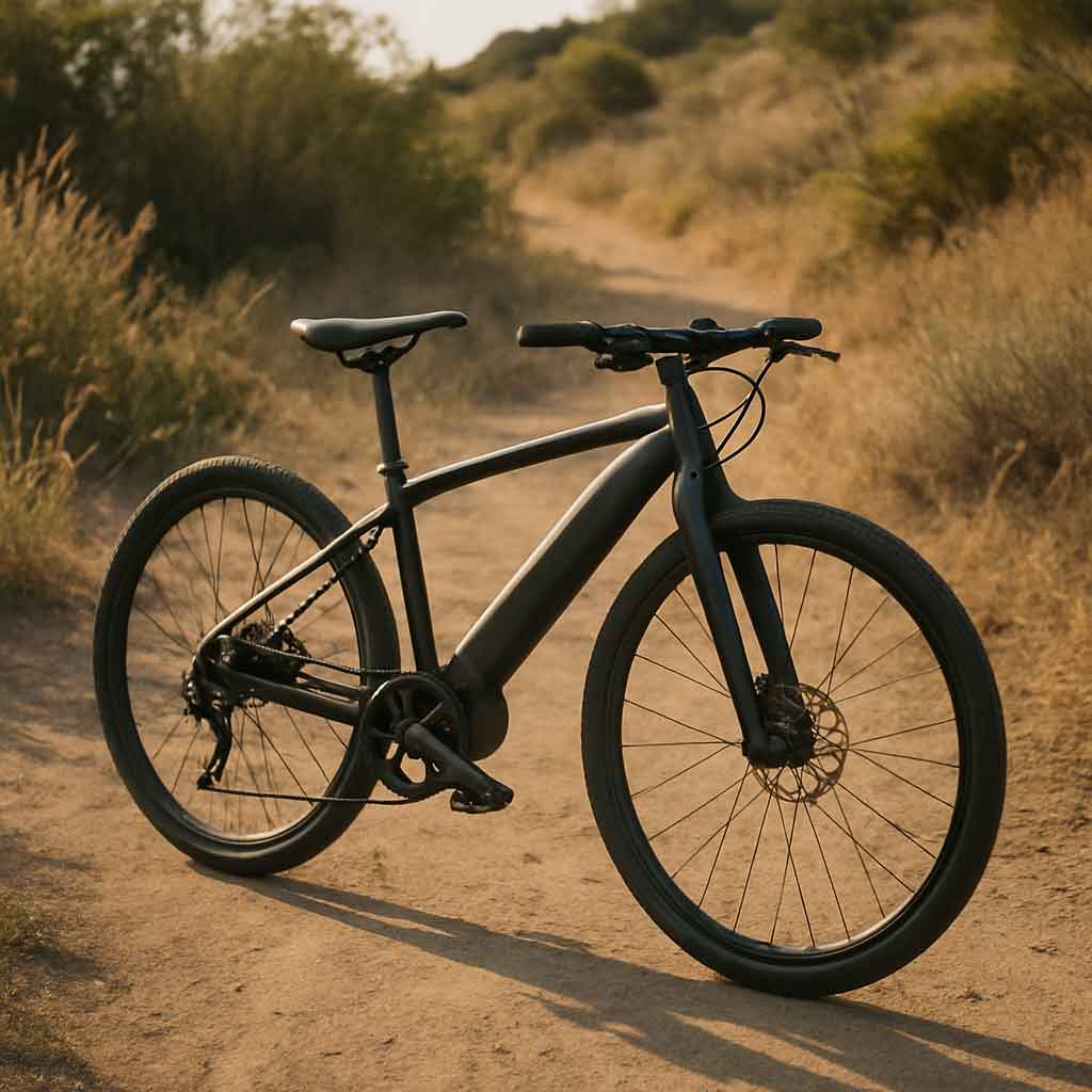 Ultra light electric bike on a trail