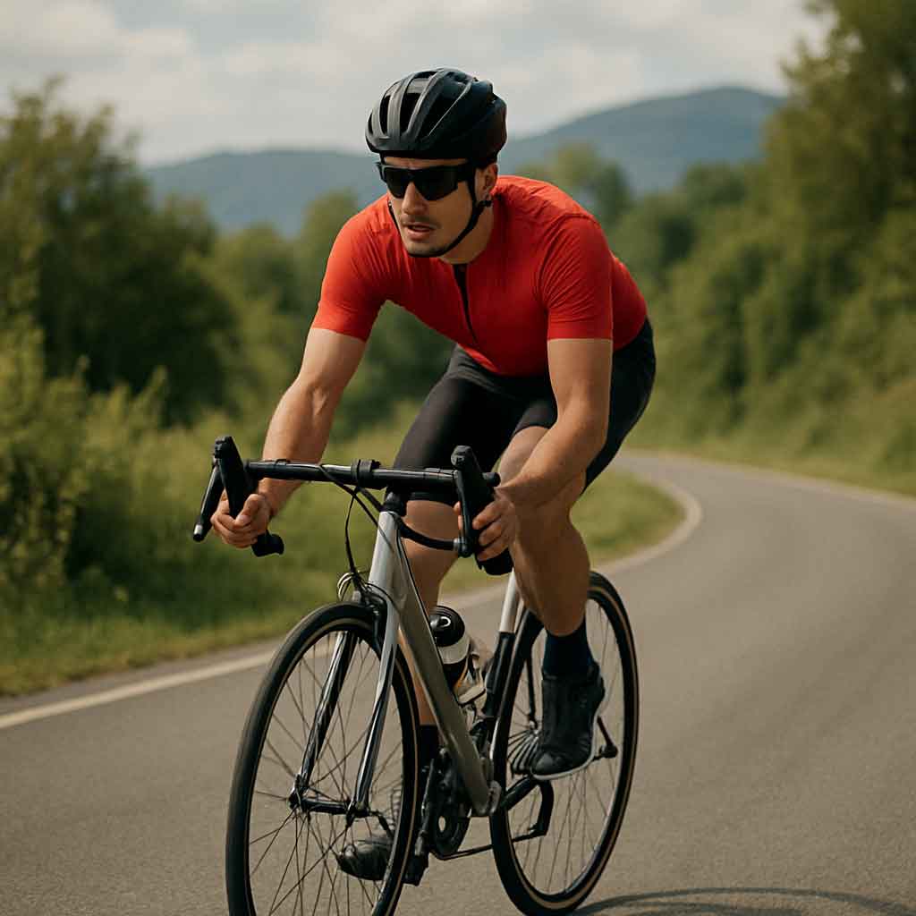 Cyclist on a road bike