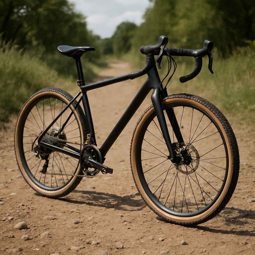 Gravel wheels on a trail bike