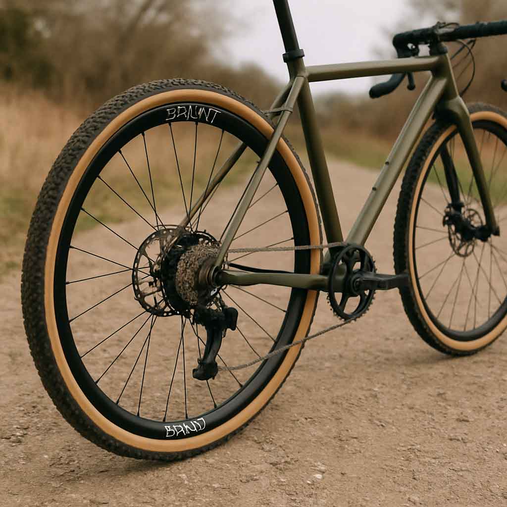 Hunt gravel wheels on a bike