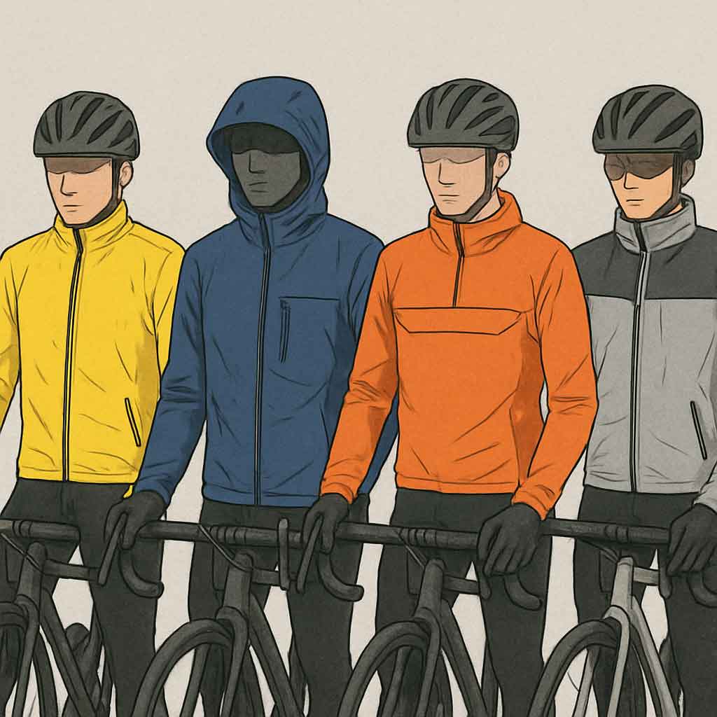 different types of cycling rain jackets