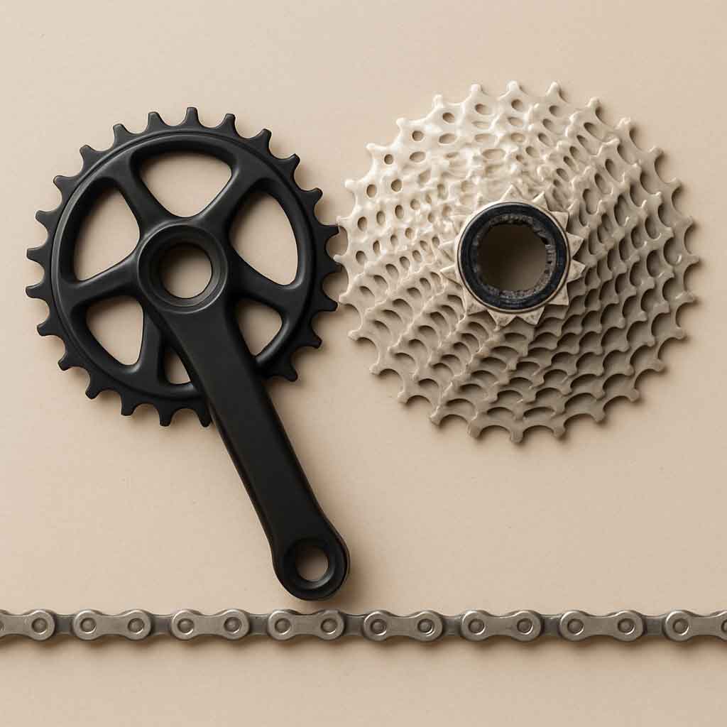 Bicycle gear on display