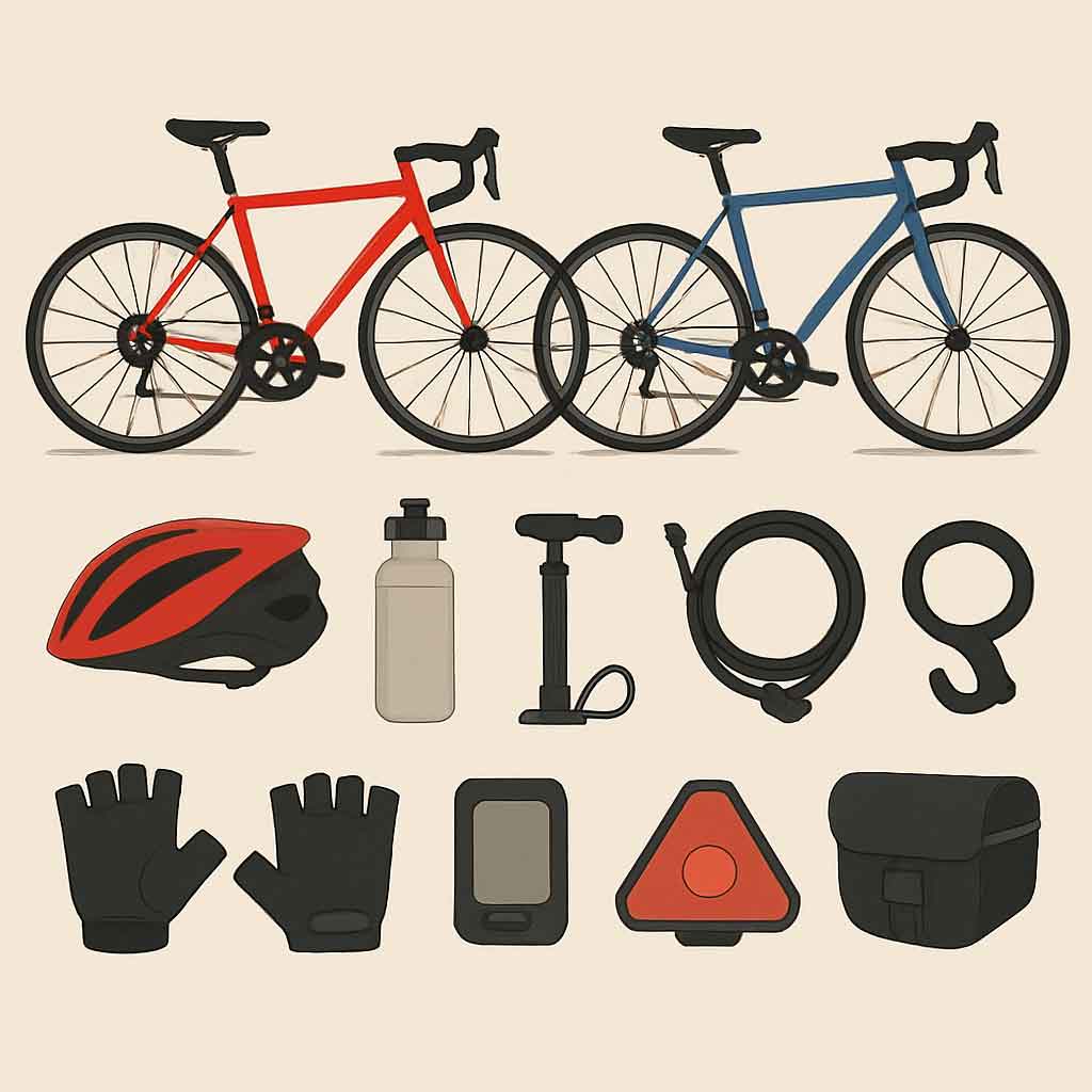 road bikes and accessories