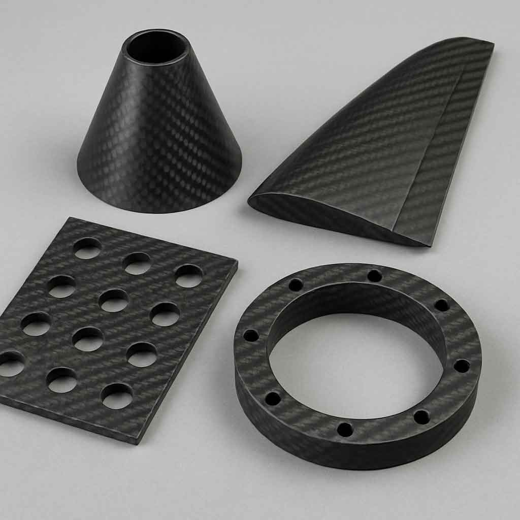 Aerospace components made from carbon fiber