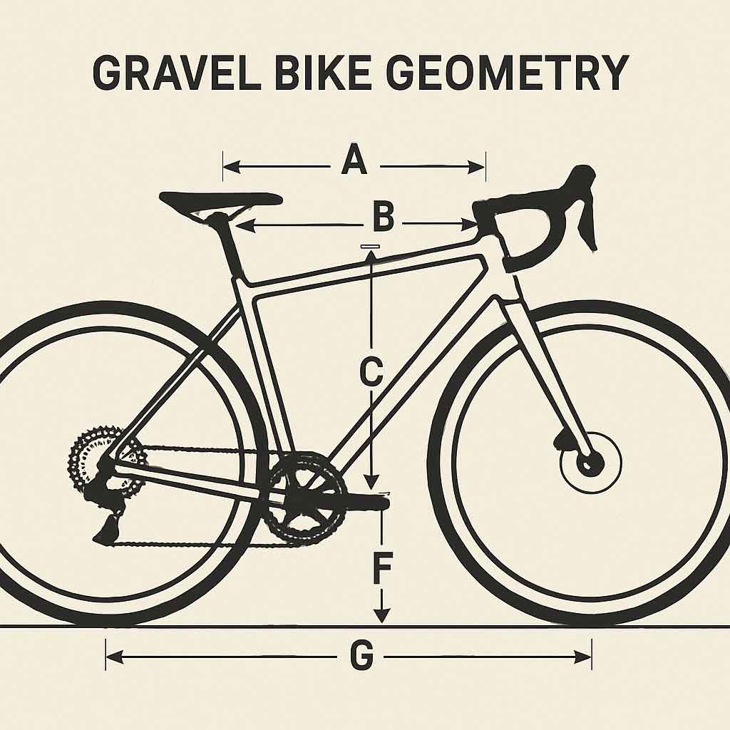 Diagram of gravel bike geometry