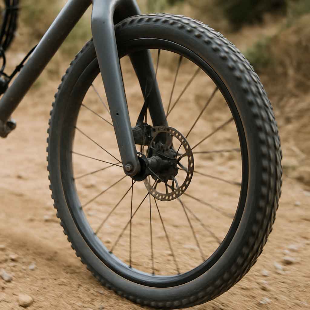 Gravel bike fork in action