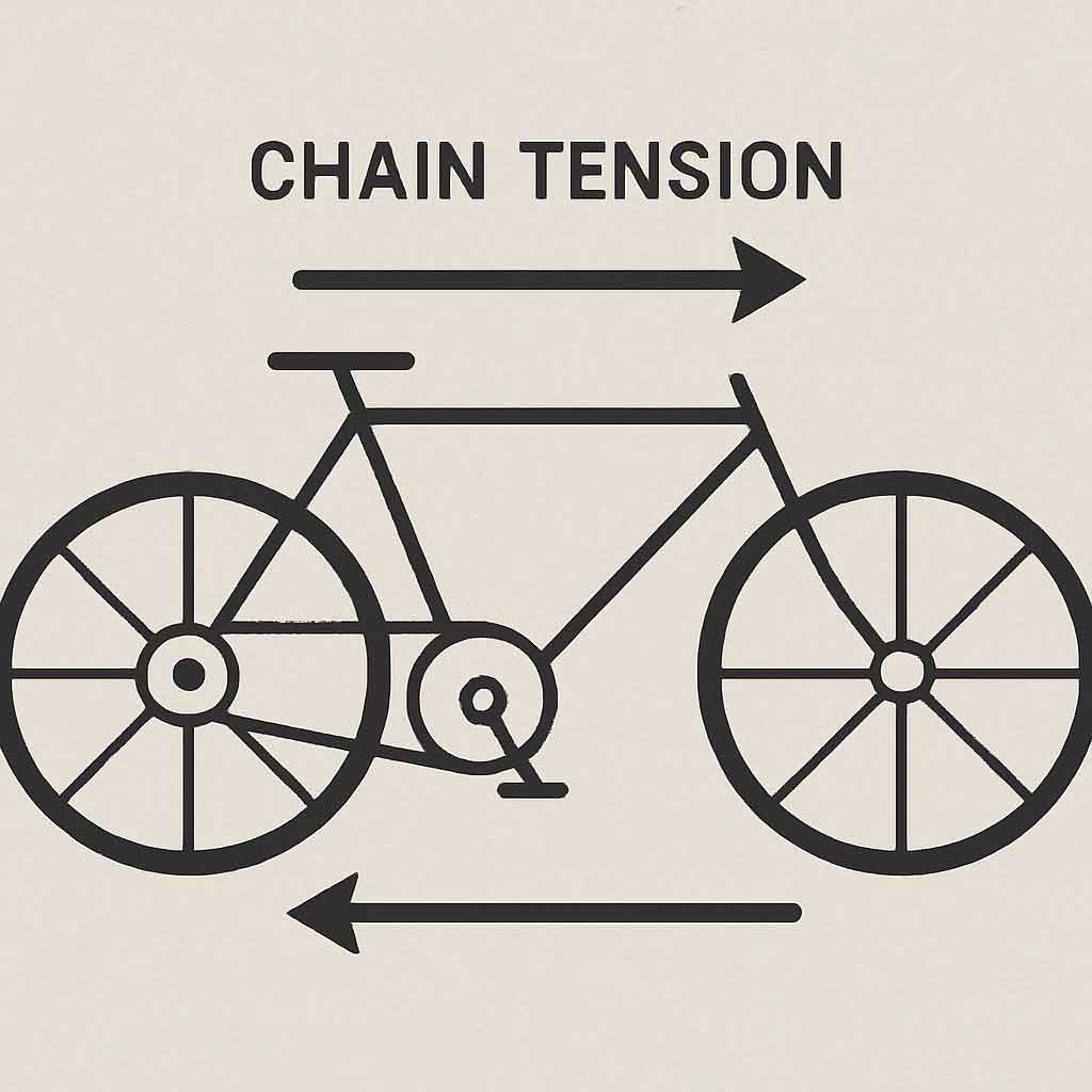 Bicycle chain tension diagram