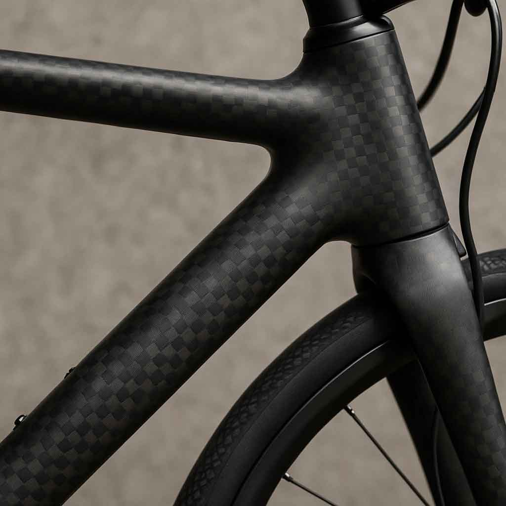 Carbon bike frame close-up