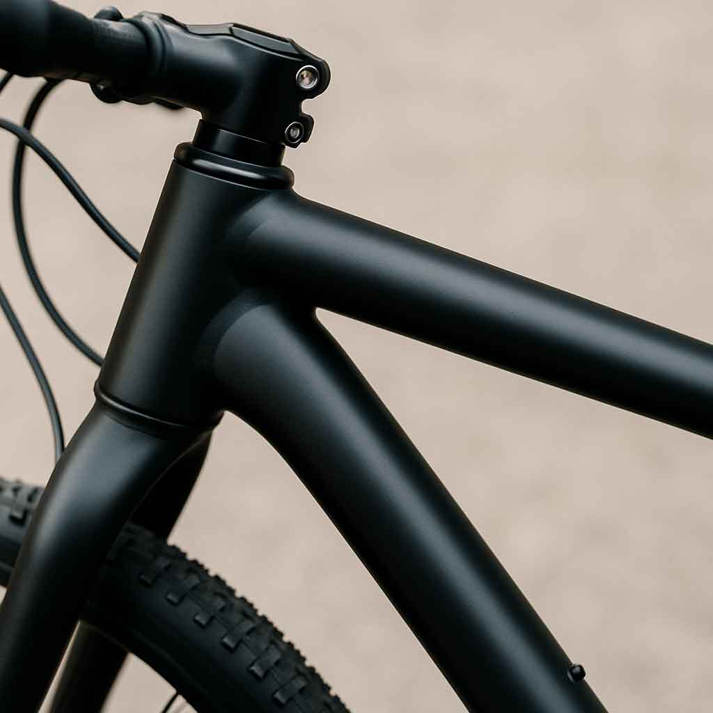 Close-up of a bicycle frame