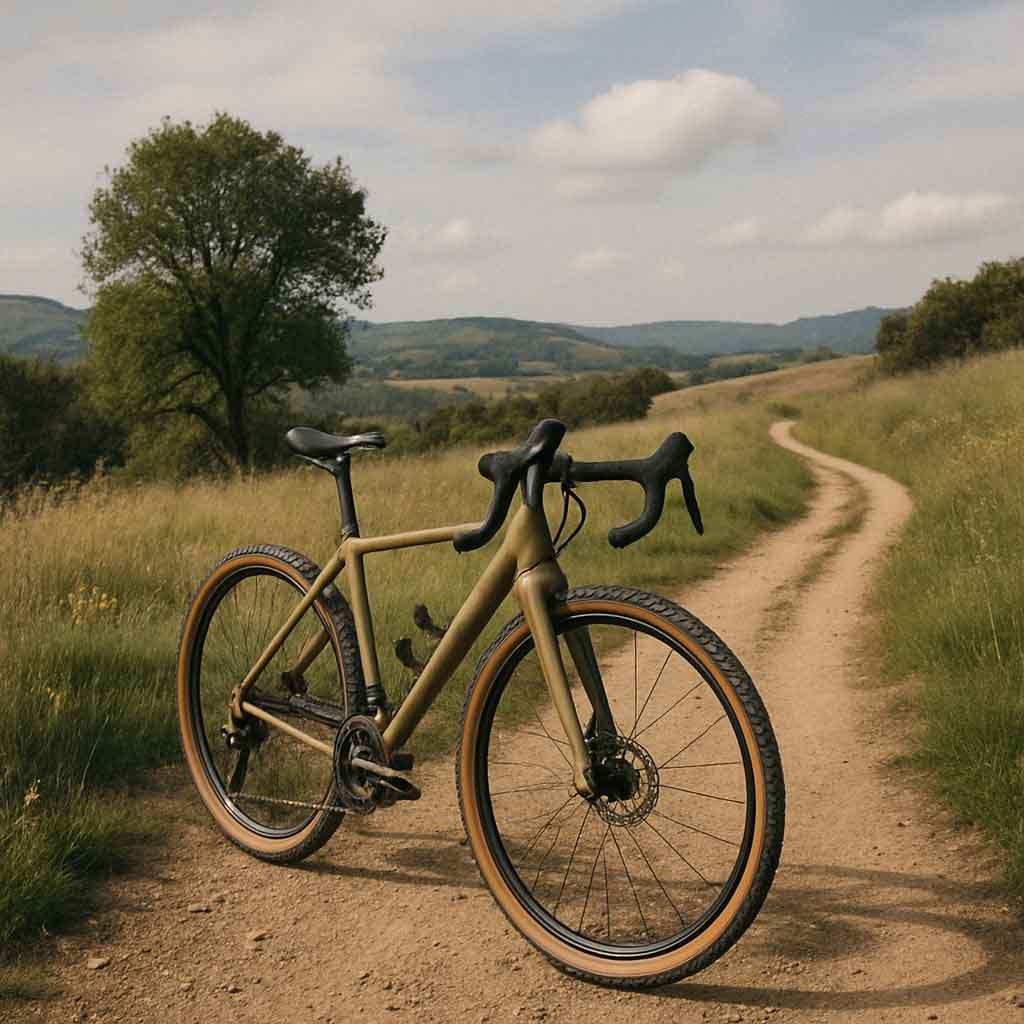 Gravel bike on a scenic trail