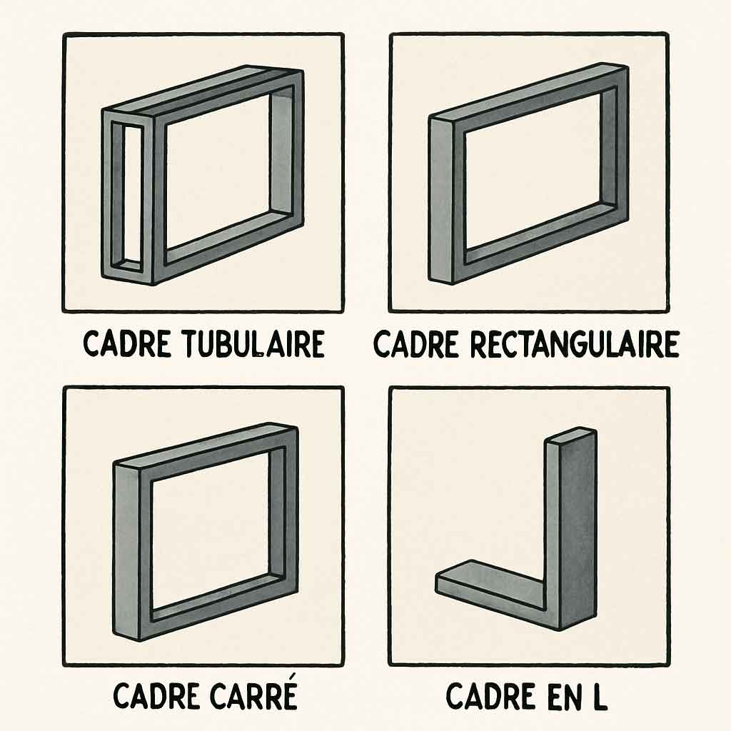 Différents types de cadres en acier