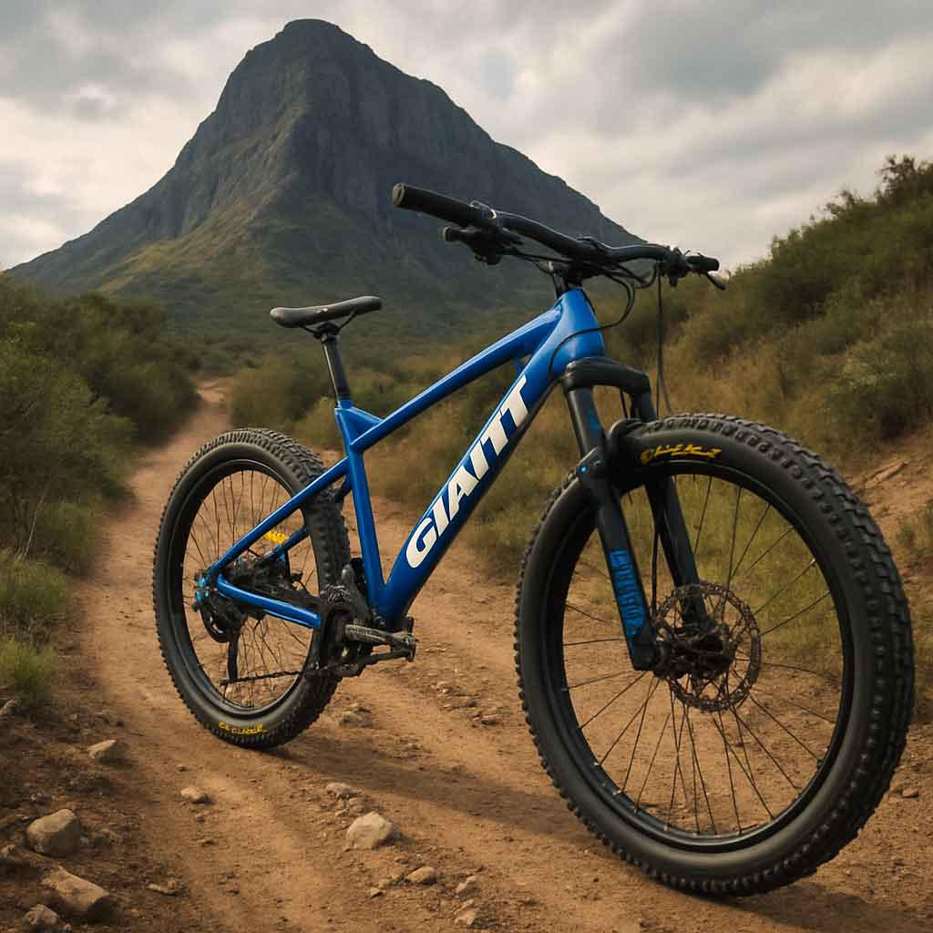 Giant mountain bike on a trail