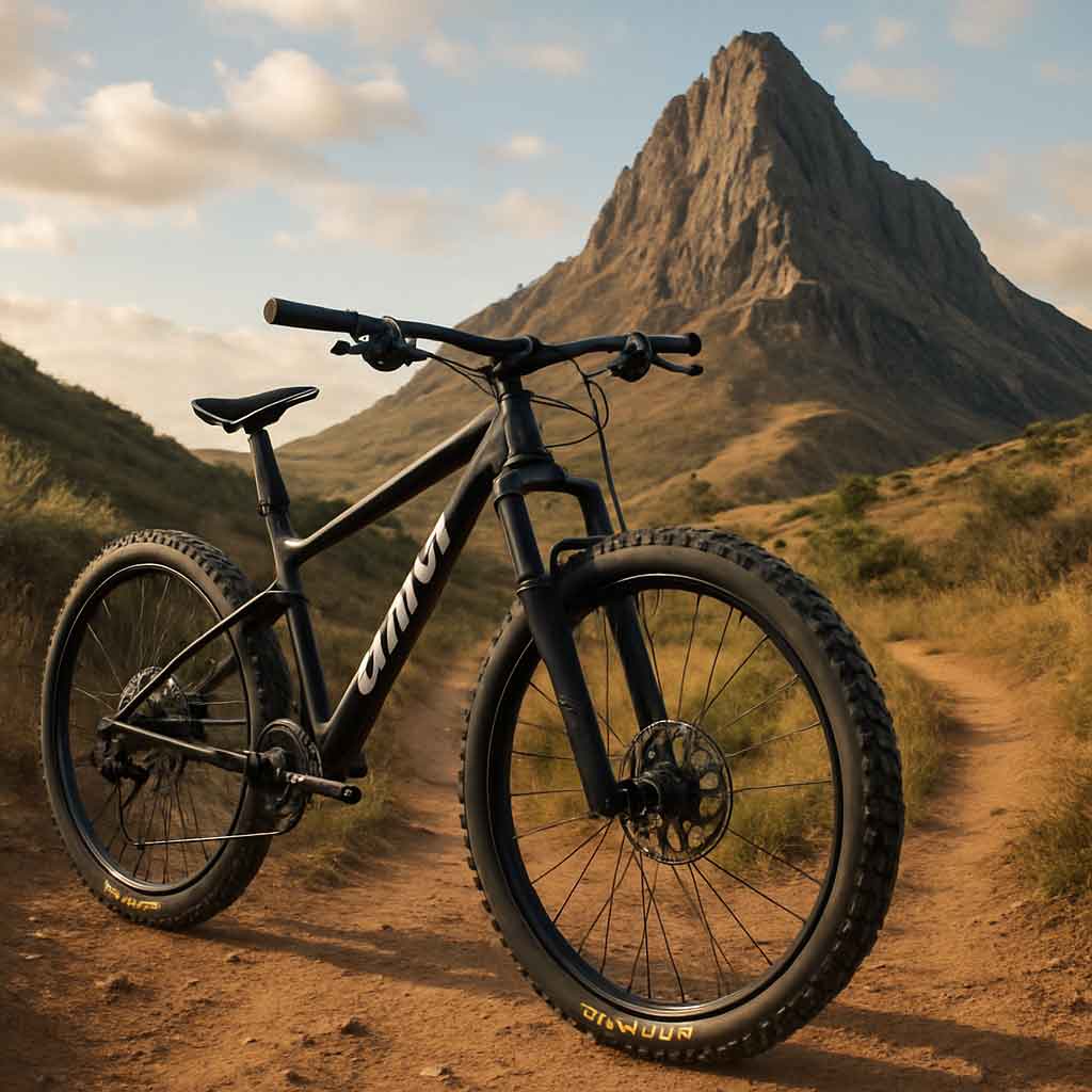 Giant mountain bike on a trail