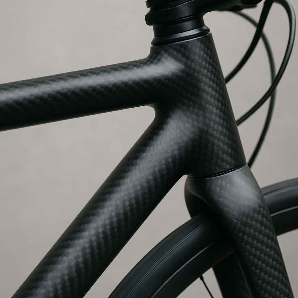 Carbon bike frame close-up