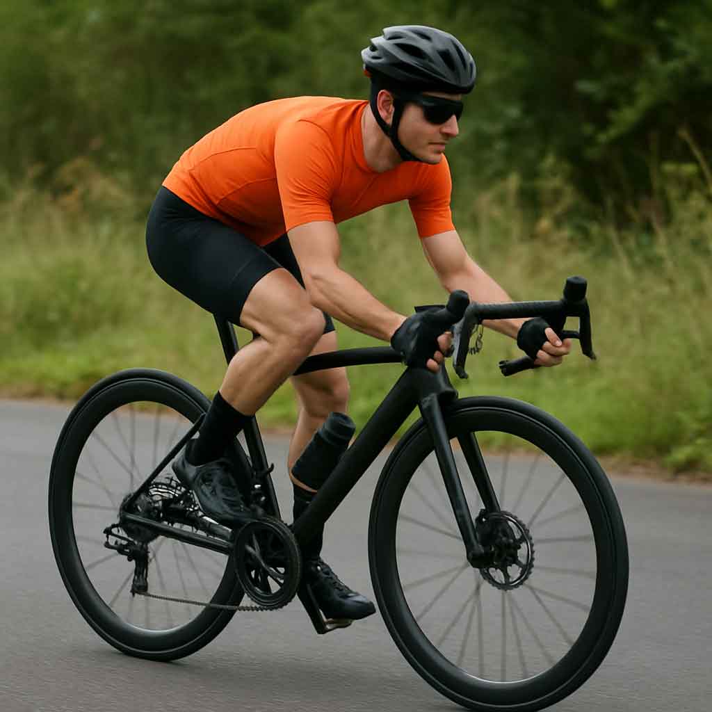 cyclist on carbon fiber bike