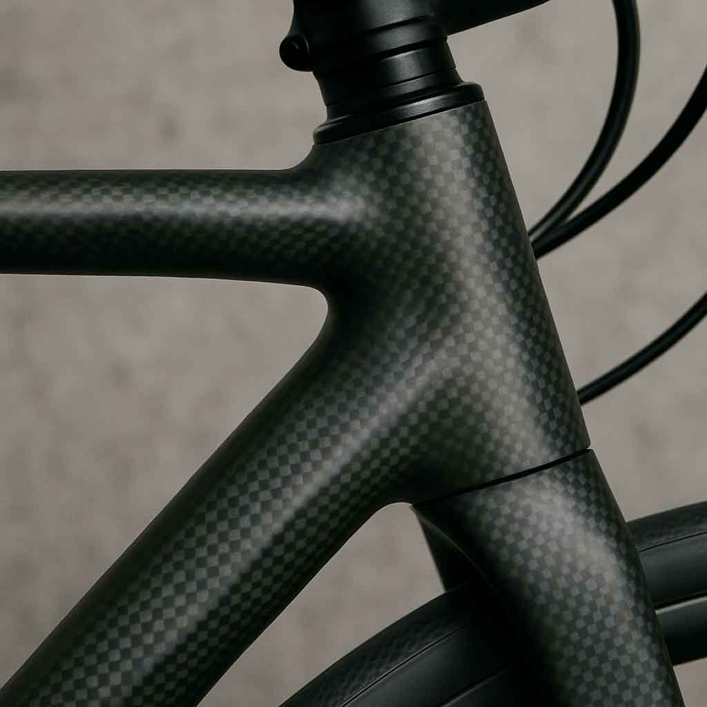 Carbon bike frame close-up