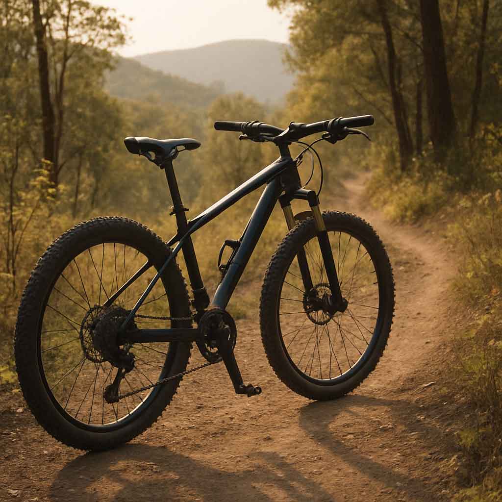 Mountain bike on trail