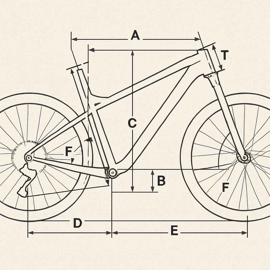 Mountain bike frame geometry diagram