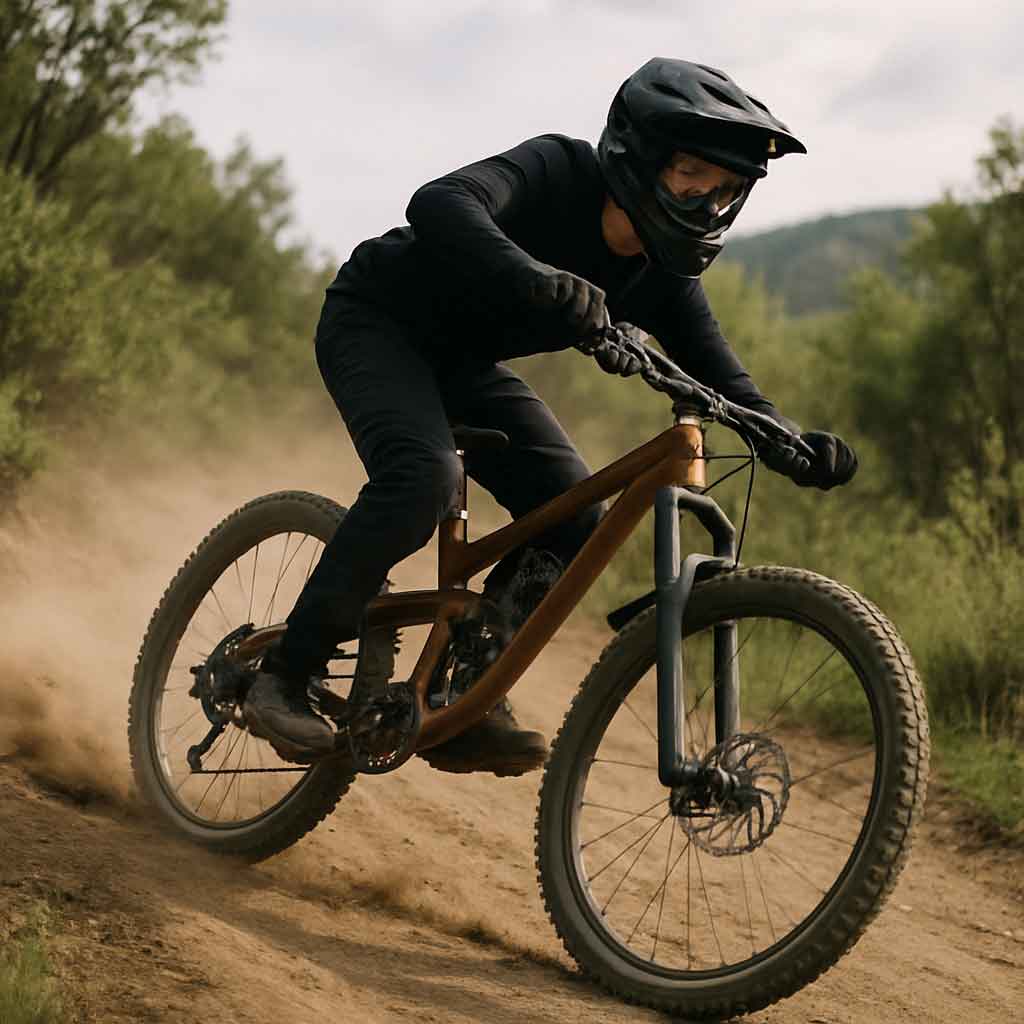 Full suspension bike in action