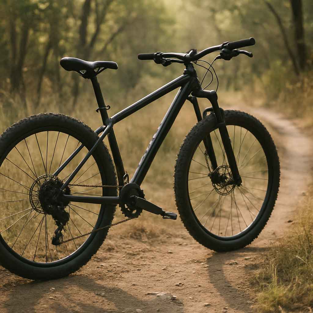 Hardtail mountain bike on a trail
