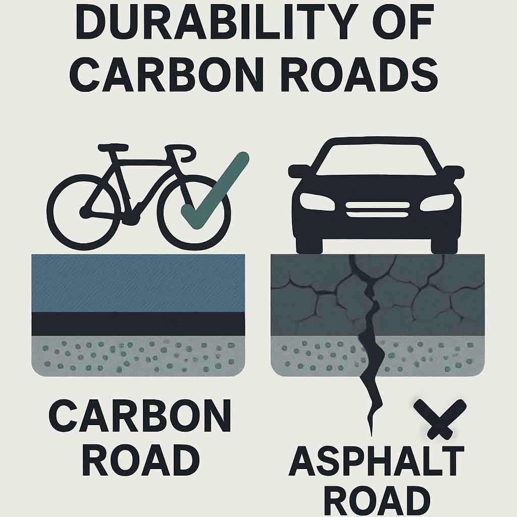 Durability of carbon roads