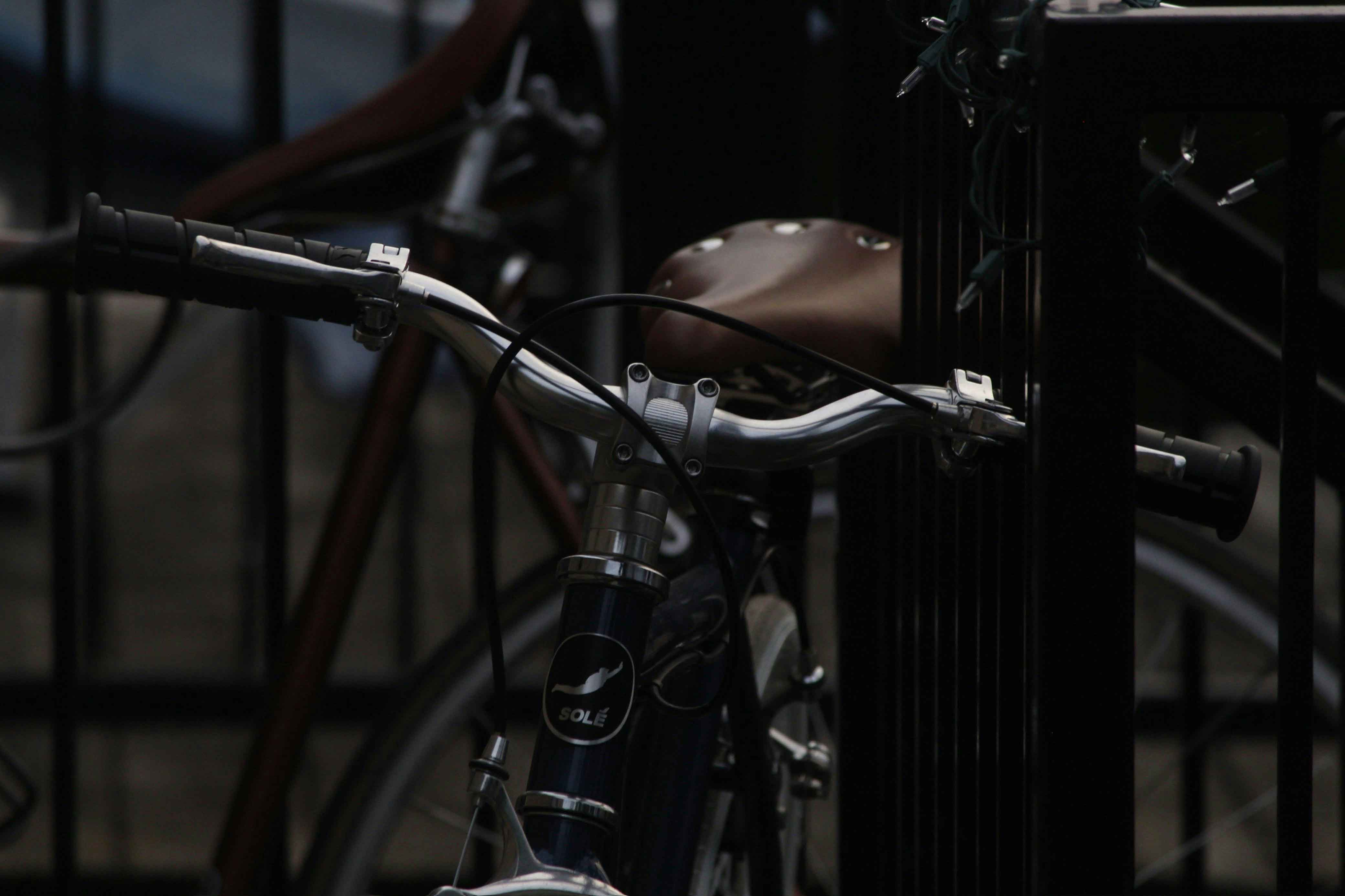 Close-up of different bike frame materials
